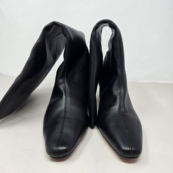 Seychelles June Black Faux Leather Mid Calf Boots Sz 7.5 Expandable Calf Gusset - Picture 3 of 12